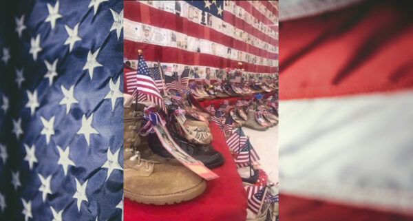 Flag with Soldiers boots
